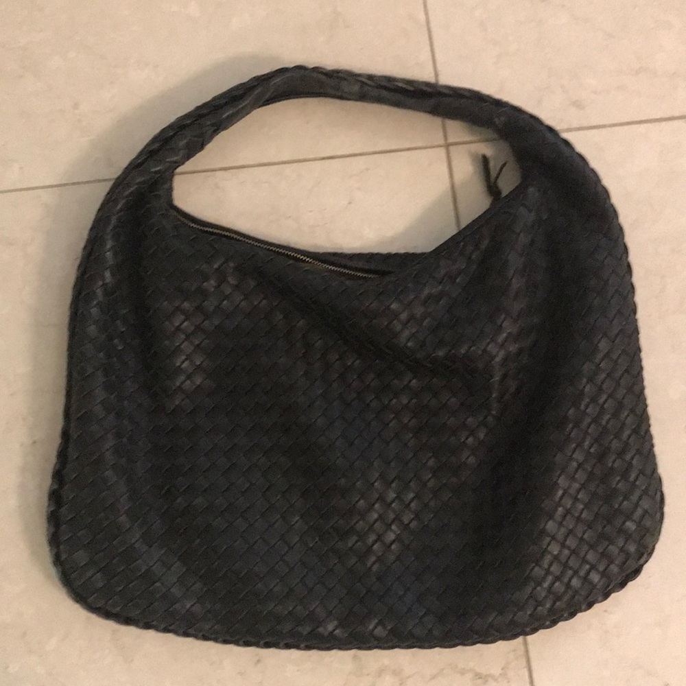 Authentic Napa black leather bottega hobo